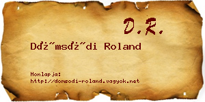 Dömsödi Roland névjegykártya
